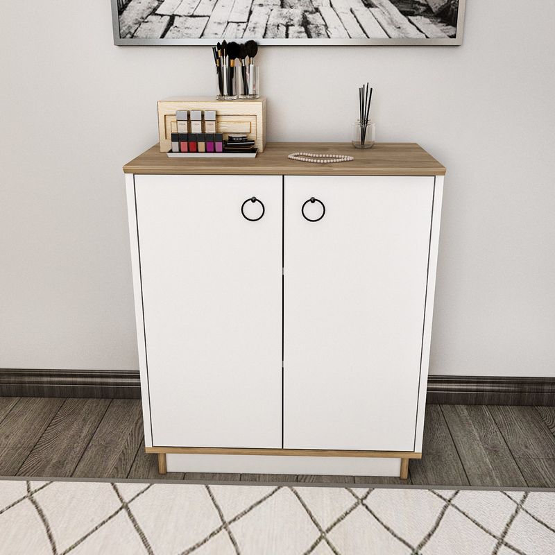 Casa si Gradina - Mobilier - Comode si corpuri - Console - Consolă Hanah Home, PAL melaminat, 72 x 42 x 83.1 cm, alb/nuc, 875ZNA4552 - Infinity.ro