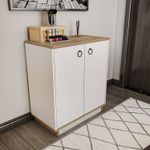Casa si Gradina - Mobilier - Comode si corpuri - Console - Consolă Hanah Home, PAL melaminat, 72 x 42 x 83.1 cm, alb/nuc, 875ZNA4552 - Infinity.ro