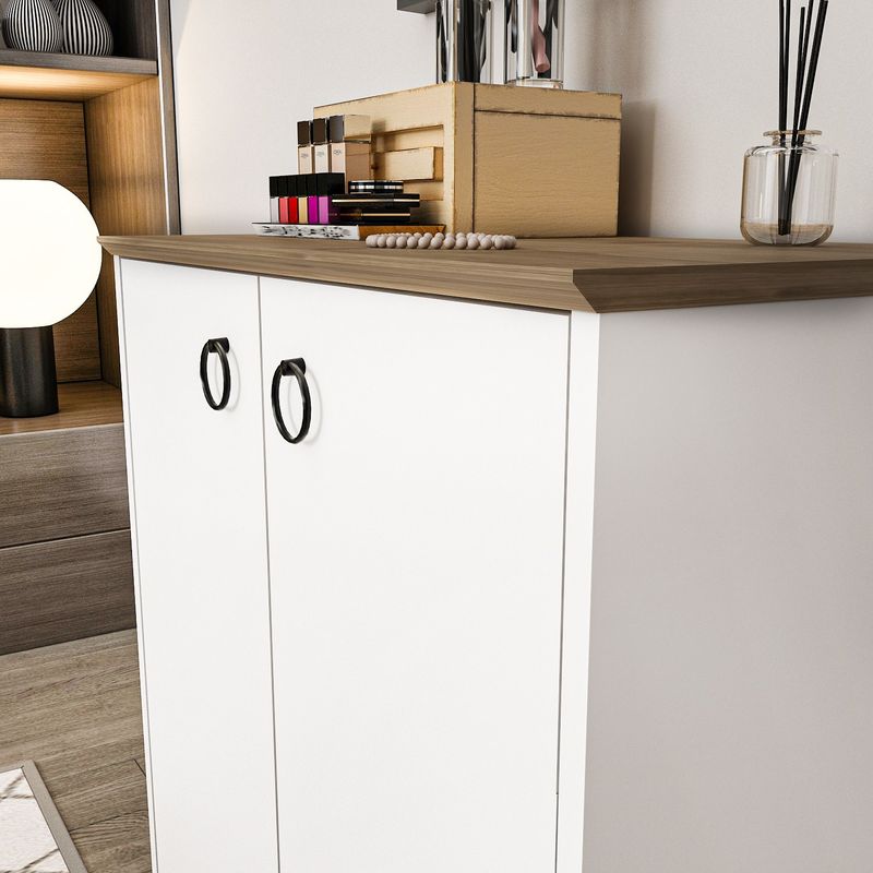 Casa si Gradina - Mobilier - Comode si corpuri - Console - Consolă Hanah Home, PAL melaminat, 72 x 42 x 83.1 cm, alb/nuc, 875ZNA4552 - Infinity.ro