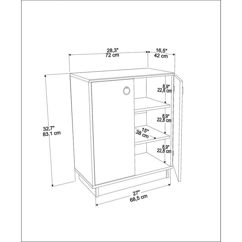 Casa si Gradina - Mobilier - Comode si corpuri - Console - Consolă Hanah Home, PAL melaminat, 72 x 42 x 83.1 cm, alb/nuc, 875ZNA4552 - Infinity.ro