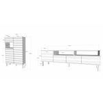 Casa si Gradina - Mobilier - Comode si corpuri - Console - Unitate TV Hanah Home, PAL melaminat, 180 x 35 x 53.6 cm, alb/antracit, 875ZNA3026 - Infinity.ro