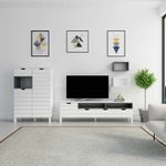 Casa si Gradina - Mobilier - Comode si corpuri - Console - Unitate TV Hanah Home, PAL melaminat, 180 x 35 x 53.6 cm, alb/antracit, 875ZNA3026 - Infinity.ro