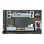 Casa si Gradina - Mobilier - Comode si corpuri - Console - Unitate TV Hanah Home, PAL melaminat, 180 x 40 x 45 cm, alb/stejar, 167RAB1903 - Infinity.ro