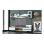 Casa si Gradina - Mobilier - Comode si corpuri - Console - Unitate TV Hanah Home, PAL melaminat, 180 x 40 x 45 cm, alb/stejar, 167RAB1903 - Infinity.ro