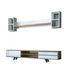 Casa si Gradina - Mobilier - Comode si corpuri - Console - Unitate TV Hanah Home, PAL melaminat, 180 x 40 x 45 cm, alb/stejar, 167RAB1903 - Infinity.ro