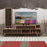 Casa si Gradina - Mobilier - Comode si corpuri - Console - Unitate TV Hanah Home, PAL melaminat, 30 x 25 x 70 cm, stejar/închis gri, 811MDD3011 - Infinity.ro