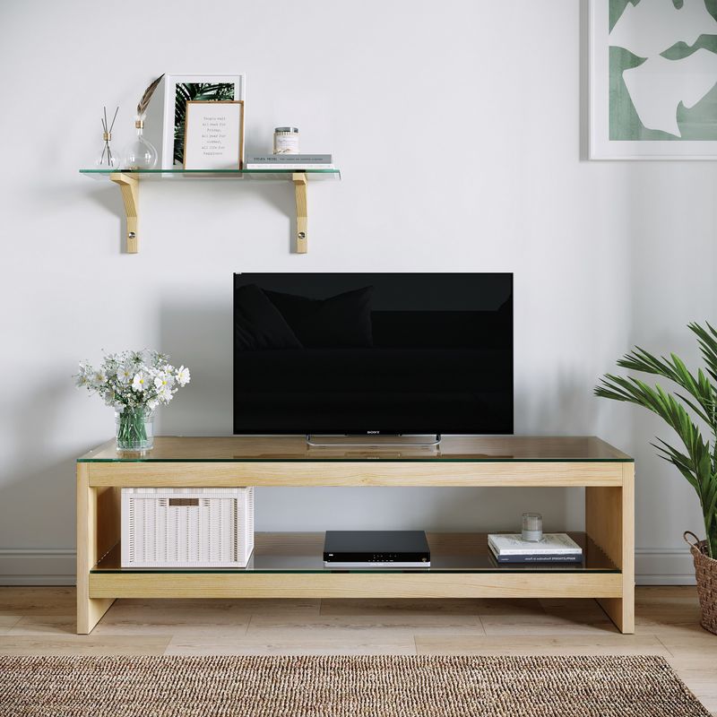 Casa si Gradina - Mobilier - Comode si corpuri - Console - Unitate TV Hanah Home, pin, 140 x 40 x 45 cm, stejar, 552NOS1511 - Infinity.ro