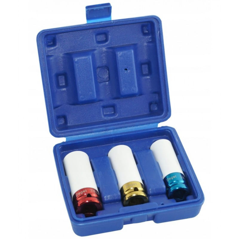 Casa si Gradina - Constructii - Scule de mana si unelte - Chei si truse chei - Set de chei tubulare IMPACT 1/2" 3 piese varianta lunga din teflon V86100 Verke - Infinity.ro