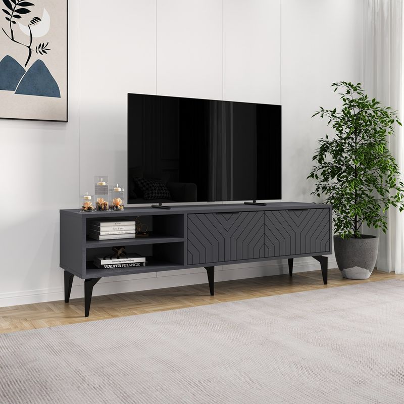 Casa si Gradina - Mobilier - Comode si corpuri - Comode - Comodă TV Hanah Home, PAL melaminat, 160 x 29.6 x 50 cm, antracit, 327ODS1265 - Infinity.ro