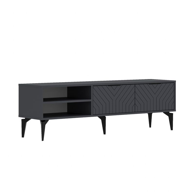 Casa si Gradina - Mobilier - Comode si corpuri - Comode - Comodă TV Hanah Home, PAL melaminat, 160 x 29.6 x 50 cm, antracit, 327ODS1265 - Infinity.ro