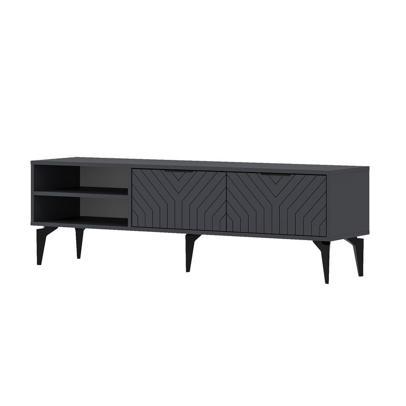 Casa si Gradina - Mobilier - Comode si corpuri - Comode - Comodă TV Hanah Home, PAL melaminat, 160 x 29.6 x 50 cm, antracit, 327ODS1265 - Infinity.ro