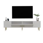 Casa si Gradina - Mobilier - Comode si corpuri - Comode - Comodă TV Hanah Home, PAL melaminat, 150 x 35 x 48.2 cm, alb/auriu, 475OLV2996 - Infinity.ro