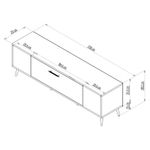 Casa si Gradina - Mobilier - Comode si corpuri - Comode - Comodă TV Hanah Home, PAL melaminat, 150 x 35 x 48.2 cm, alb/auriu, 475OLV2996 - Infinity.ro