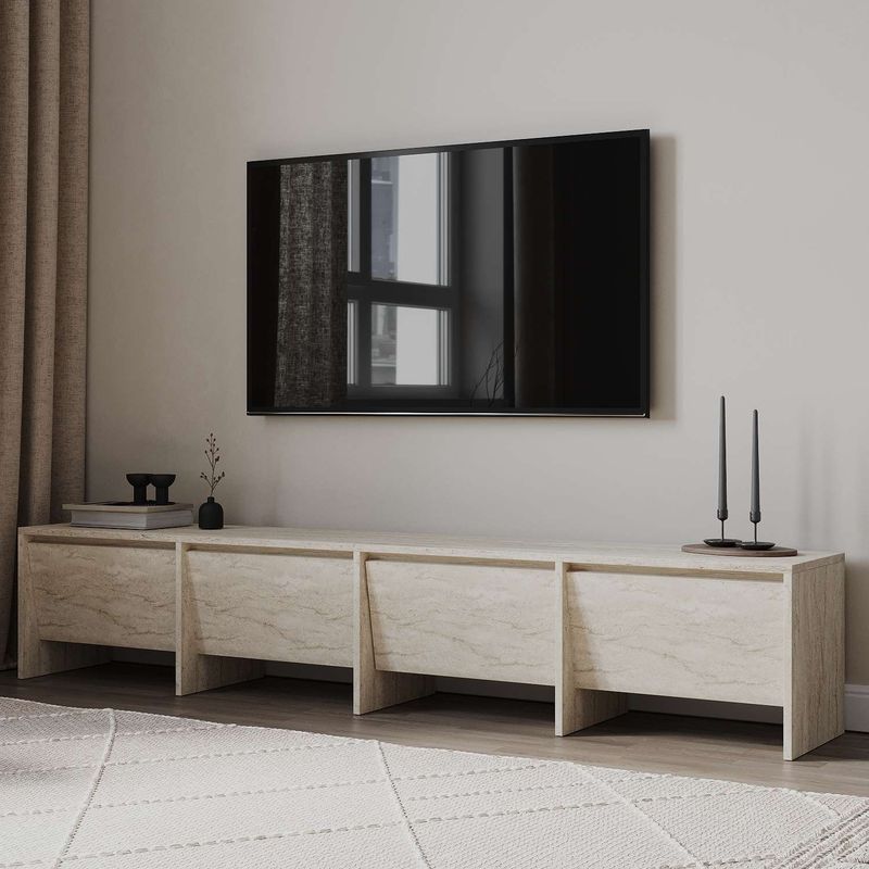 Casa si Gradina - Mobilier - Comode si corpuri - Comode - Comodă TV Hanah Home, PAL melaminat, 180 x 35 x 40 cm, travertine, 382NRC2531 - Infinity.ro