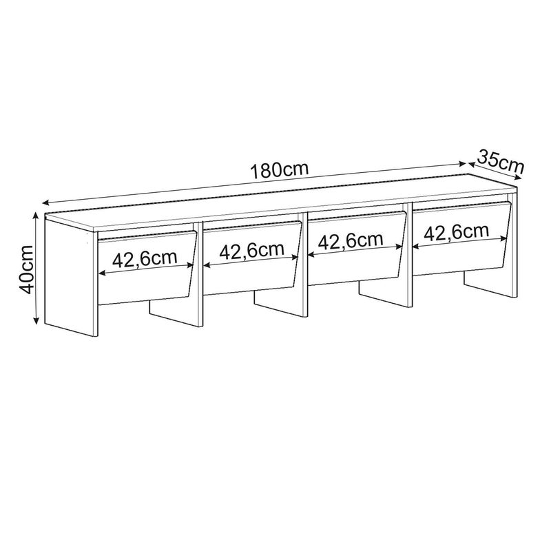 Casa si Gradina - Mobilier - Comode si corpuri - Comode - Comodă TV Hanah Home, PAL melaminat, 180 x 35 x 40 cm, travertine, 382NRC2531 - Infinity.ro