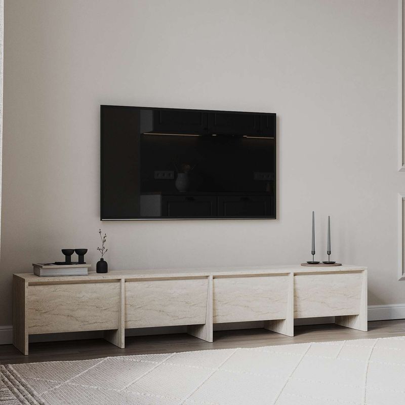 Casa si Gradina - Mobilier - Comode si corpuri - Comode - Comodă TV Hanah Home, PAL melaminat, 180 x 35 x 40 cm, travertine, 382NRC2531 - Infinity.ro