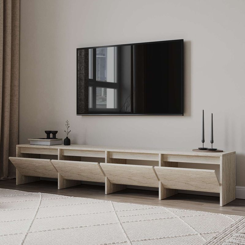 Casa si Gradina - Mobilier - Comode si corpuri - Comode - Comodă TV Hanah Home, PAL melaminat, 180 x 35 x 40 cm, travertine, 382NRC2531 - Infinity.ro