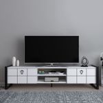 Casa si Gradina - Mobilier - Comode si corpuri - Comode - Comodă TV Hanah Home, PAL melaminat, 184 x 34 x 45 cm, alb/negru, 875ZNA5322 - Infinity.ro
