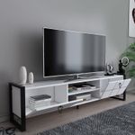 Casa si Gradina - Mobilier - Comode si corpuri - Comode - Comodă TV Hanah Home, PAL melaminat, 184 x 34 x 45 cm, alb/negru, 875ZNA5322 - Infinity.ro