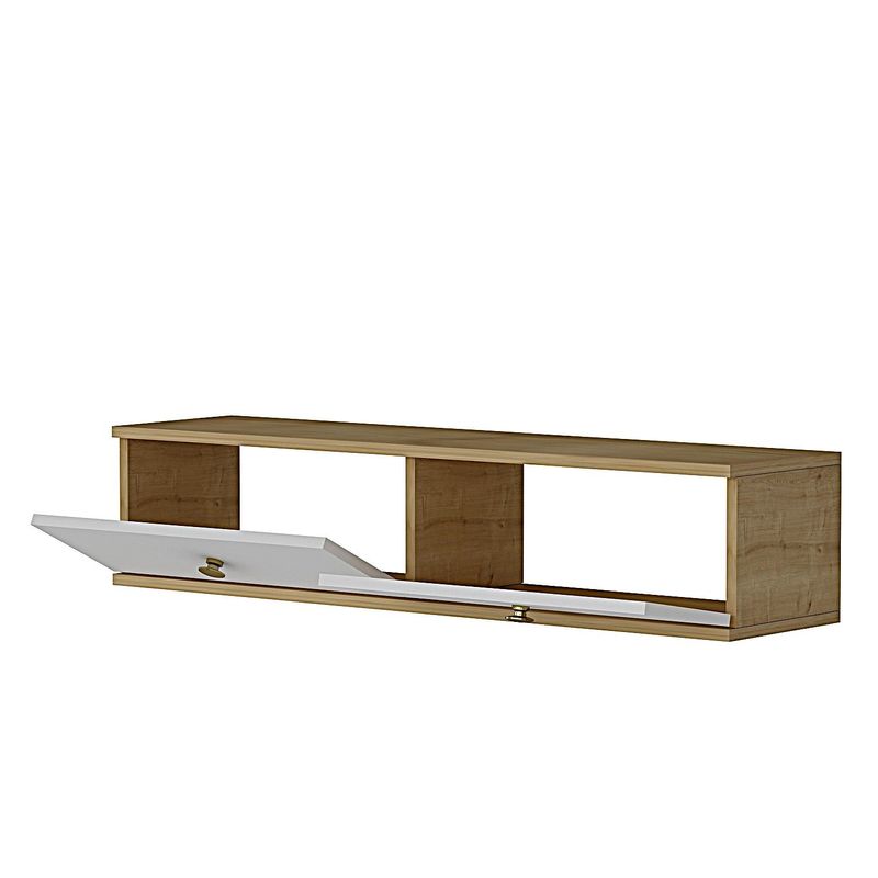 Casa si Gradina - Mobilier - Comode si corpuri - Comode - Comodă TV Hanah Home, PAL melaminat, 120 x 29.6 x 25.8 cm, sapphire stejar/alb/auriu, 555CHM1121 - Infinity.ro