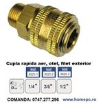 Casa si Gradina - Sanitare - Instalatii hidro - Fitinguri - Cupla rapida aer, alama, filet exterior 1/2" ADLER MA3025.3 - Infinity.ro