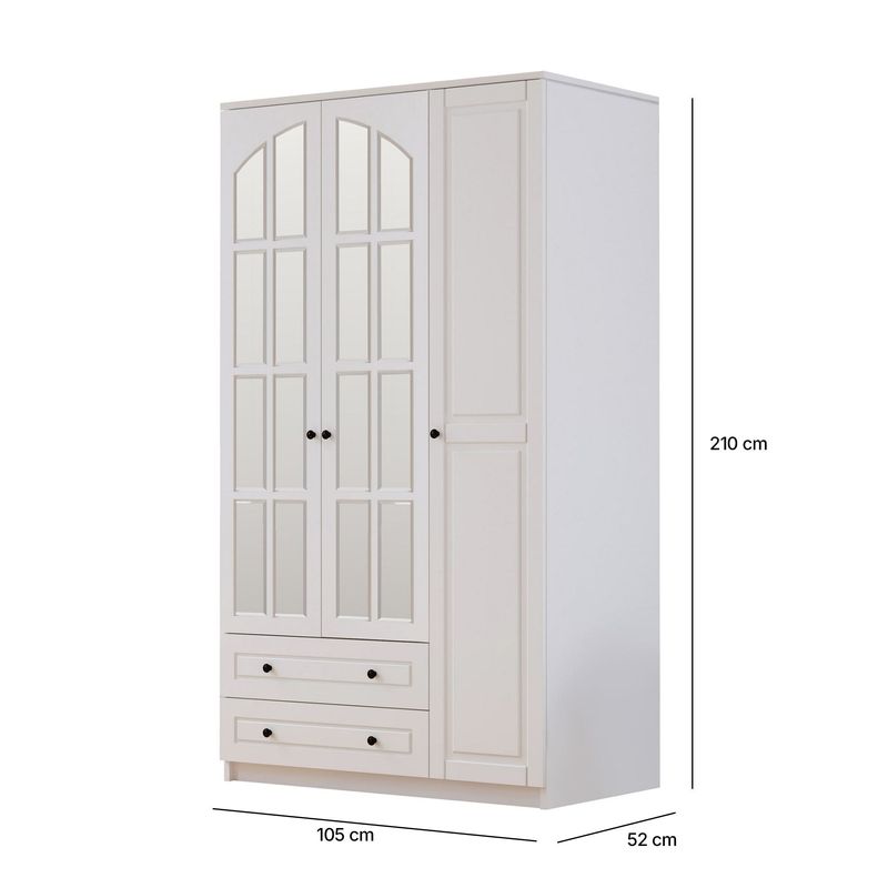 Casa si Gradina - Mobilier - Dulapuri si sifoniere - Dulapuri - Dulap Hanah Home, PAL melaminat, 105 x 52 x 210 cm, alb mat, 167RAB1108 - Infinity.ro