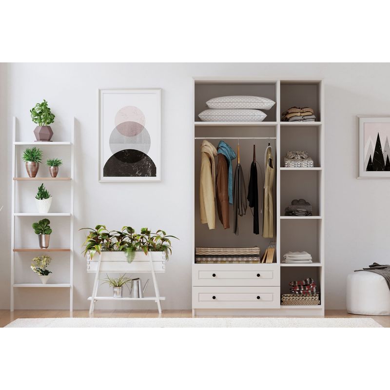 Casa si Gradina - Mobilier - Dulapuri si sifoniere - Dulapuri - Dulap Hanah Home, PAL melaminat, 105 x 52 x 210 cm, alb mat, 167RAB1108 - Infinity.ro