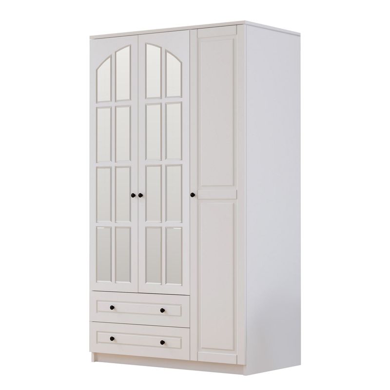 Casa si Gradina - Mobilier - Dulapuri si sifoniere - Dulapuri - Dulap Hanah Home, PAL melaminat, 105 x 52 x 210 cm, alb mat, 167RAB1108 - Infinity.ro