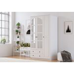 Casa si Gradina - Mobilier - Dulapuri si sifoniere - Dulapuri - Dulap Hanah Home, PAL melaminat, 105 x 52 x 210 cm, alb mat, 167RAB1108 - Infinity.ro