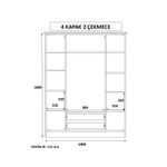 Casa si Gradina - Mobilier - Dulapuri si sifoniere - Dulapuri - Dulap Hanah Home, PAL melaminat, 140 x 52 x 180 cm, alb mat, 167RAB1142 - Infinity.ro
