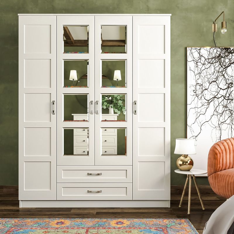 Casa si Gradina - Mobilier - Dulapuri si sifoniere - Dulapuri - Dulap Hanah Home, PAL melaminat, 140 x 52 x 180 cm, alb mat, 167RAB1142 - Infinity.ro