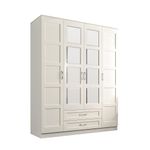 Casa si Gradina - Mobilier - Dulapuri si sifoniere - Dulapuri - Dulap Hanah Home, PAL melaminat, 140 x 52 x 180 cm, alb mat, 167RAB1142 - Infinity.ro