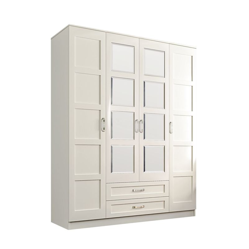Casa si Gradina - Mobilier - Dulapuri si sifoniere - Dulapuri - Dulap Hanah Home, PAL melaminat, 140 x 52 x 180 cm, alb mat, 167RAB1142 - Infinity.ro