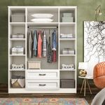 Casa si Gradina - Mobilier - Dulapuri si sifoniere - Dulapuri - Dulap Hanah Home, PAL melaminat, 140 x 52 x 180 cm, alb mat, 167RAB1142 - Infinity.ro