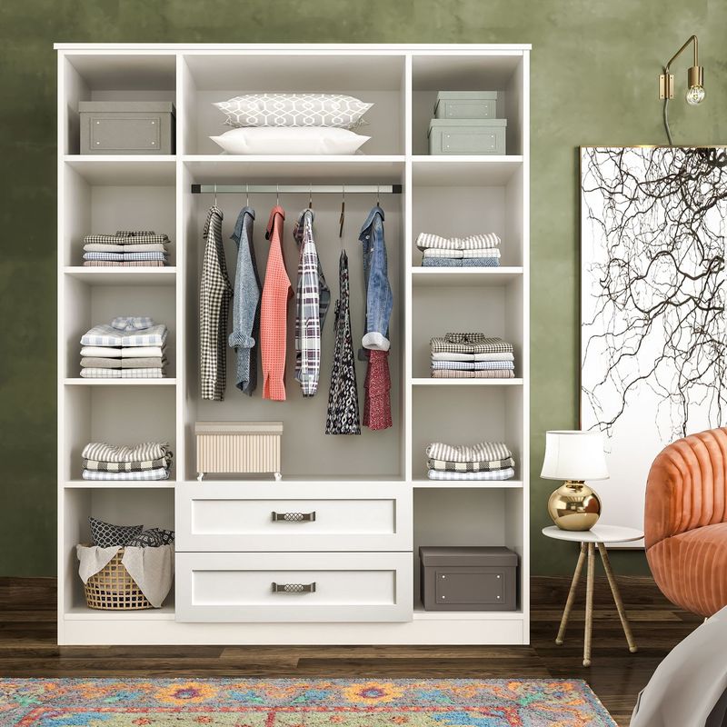 Casa si Gradina - Mobilier - Dulapuri si sifoniere - Dulapuri - Dulap Hanah Home, PAL melaminat, 140 x 52 x 180 cm, alb mat, 167RAB1142 - Infinity.ro