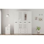 Casa si Gradina - Mobilier - Dulapuri si sifoniere - Dulapuri - Dulap Hanah Home, PAL melaminat, 140 x 52 x 184 cm, alb mat, 167RAB1168 - Infinity.ro
