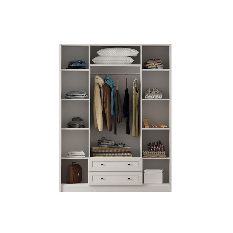 Casa si Gradina - Mobilier - Dulapuri si sifoniere - Dulapuri - Dulap Hanah Home, PAL melaminat, 140 x 52 x 184 cm, alb mat, 167RAB1168 - Infinity.ro