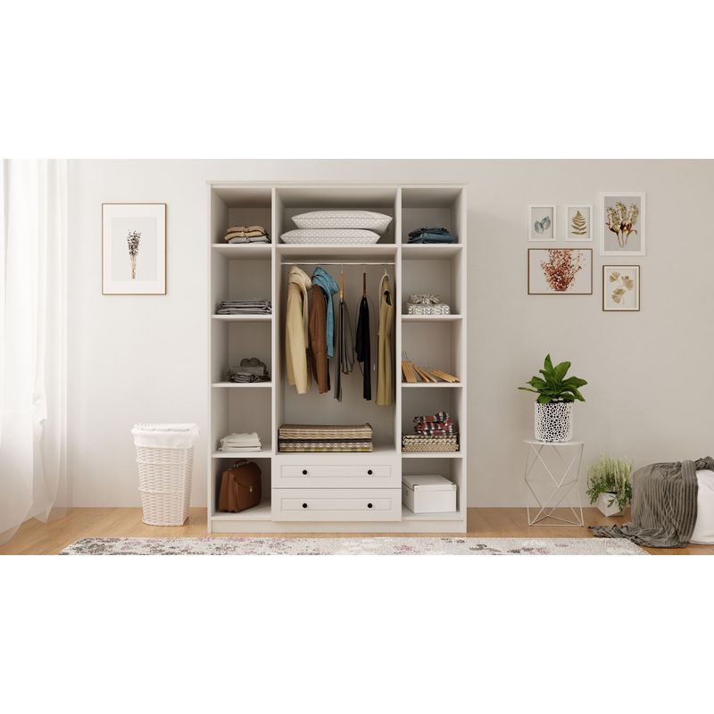 Casa si Gradina - Mobilier - Dulapuri si sifoniere - Dulapuri - Dulap Hanah Home, PAL melaminat, 140 x 52 x 210 cm, alb mat, 167RAB1143 - Infinity.ro