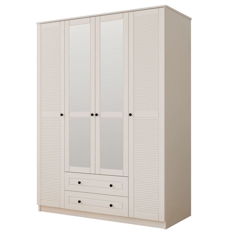 Casa si Gradina - Mobilier - Dulapuri si sifoniere - Dulapuri - Dulap Hanah Home, PAL melaminat, 140 x 52 x 210 cm, alb mat, 167RAB1143 - Infinity.ro