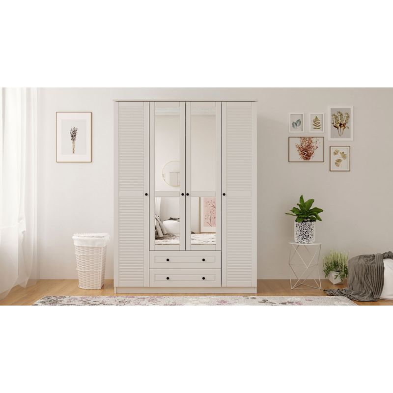 Casa si Gradina - Mobilier - Dulapuri si sifoniere - Dulapuri - Dulap Hanah Home, PAL melaminat, 140 x 52 x 210 cm, alb mat, 167RAB1143 - Infinity.ro