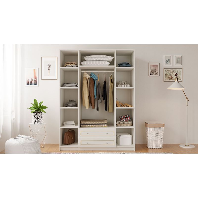 Casa si Gradina - Mobilier - Dulapuri si sifoniere - Dulapuri - Dulap Hanah Home, PAL melaminat, 140 x 52 x 210 cm, alb mat, 167RAB1154 - Infinity.ro