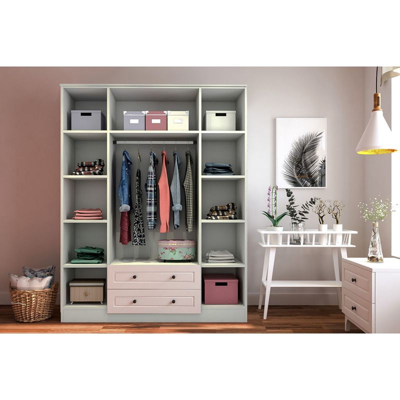 Casa si Gradina - Mobilier - Dulapuri si sifoniere - Dulapuri - Dulap Hanah Home, PAL melaminat, 140 x 52 x 210 cm, alb mat, 167RAB1138 - Infinity.ro