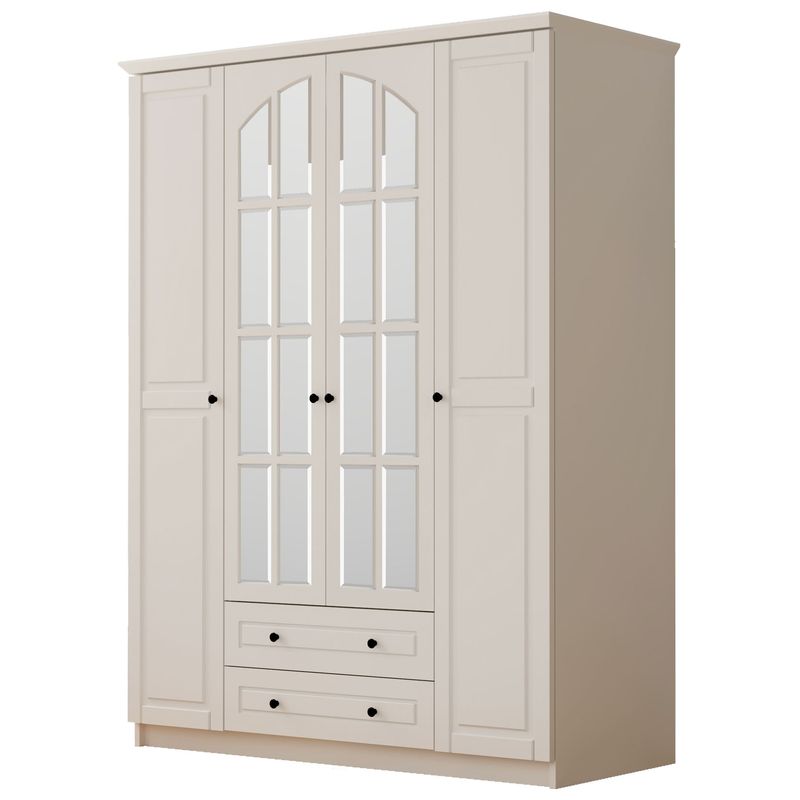 Casa si Gradina - Mobilier - Dulapuri si sifoniere - Dulapuri - Dulap Hanah Home, PAL melaminat, 140 x 52 x 210 cm, alb mat, 167RAB1138 - Infinity.ro