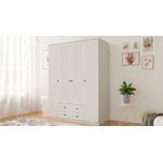 Casa si Gradina - Mobilier - Dulapuri si sifoniere - Dulapuri - Dulap Hanah Home, PAL melaminat, 140 x 52 x 210 cm, alb mat, 167RAB1146 - Infinity.ro