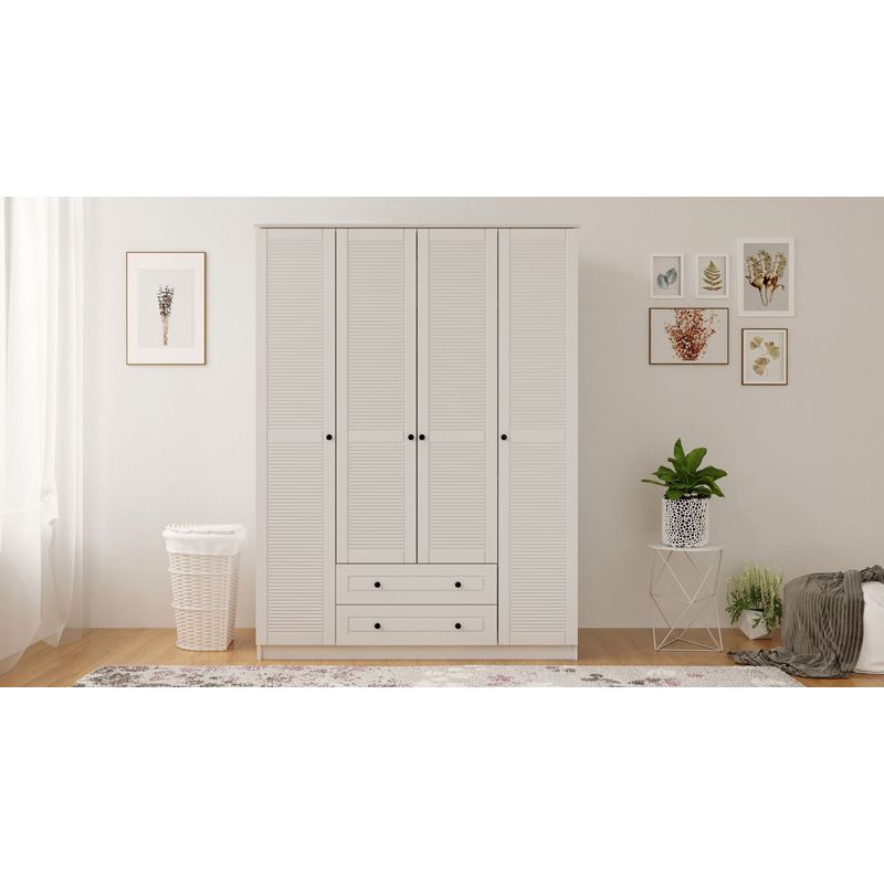 Casa si Gradina - Mobilier - Dulapuri si sifoniere - Dulapuri - Dulap Hanah Home, PAL melaminat, 140 x 52 x 210 cm, alb mat, 167RAB1146 - Infinity.ro