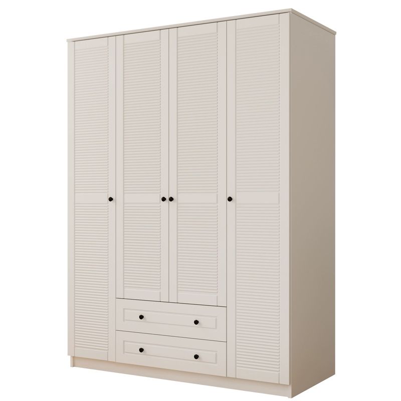 Casa si Gradina - Mobilier - Dulapuri si sifoniere - Dulapuri - Dulap Hanah Home, PAL melaminat, 140 x 52 x 210 cm, alb mat, 167RAB1146 - Infinity.ro