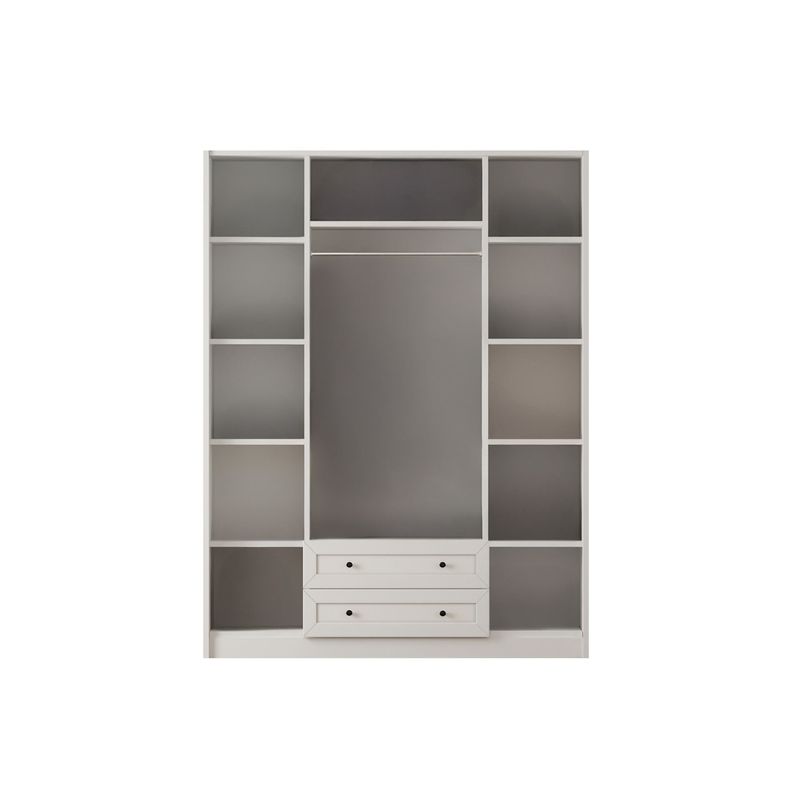 Casa si Gradina - Mobilier - Dulapuri si sifoniere - Dulapuri - Dulap Hanah Home, PAL melaminat, 140 x 52 x 210 cm, alb mat, 167RAB1171 - Infinity.ro