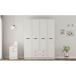 Casa si Gradina - Mobilier - Dulapuri si sifoniere - Dulapuri - Dulap Hanah Home, PAL melaminat, 140 x 52 x 210 cm, alb mat, 167RAB1171 - Infinity.ro