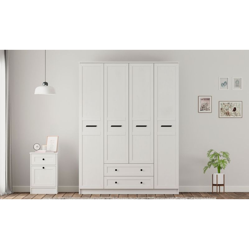 Casa si Gradina - Mobilier - Dulapuri si sifoniere - Dulapuri - Dulap Hanah Home, PAL melaminat, 140 x 52 x 210 cm, alb mat, 167RAB1171 - Infinity.ro