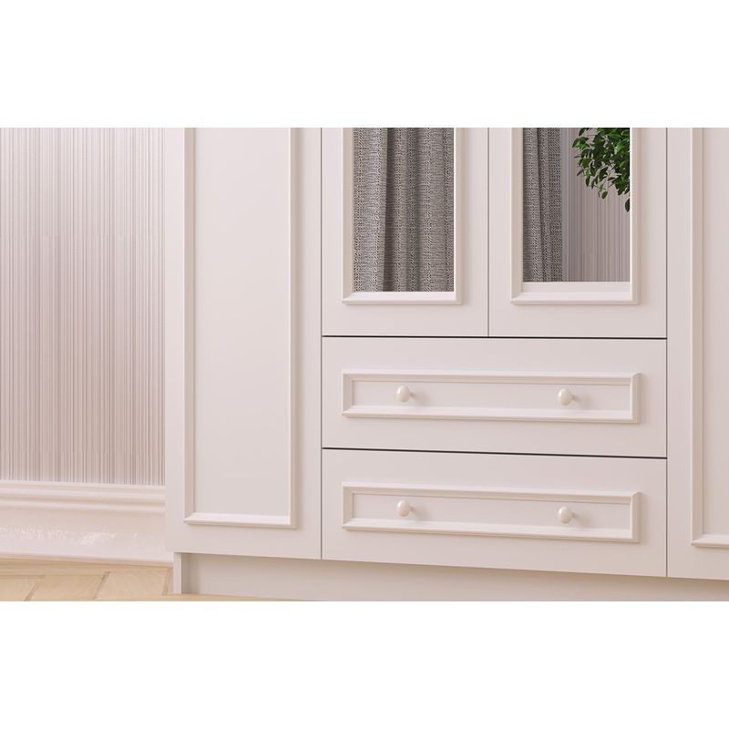 Casa si Gradina - Mobilier - Dulapuri si sifoniere - Dulapuri - Dulap Hanah Home, PAL melaminat, 140 x 52 x 210 cm, alb mat, 167RAB1166 - Infinity.ro